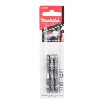 Биты Makita PZ3 65мм 3шт, 2-х сторонние (B-20725) купить в Кургане