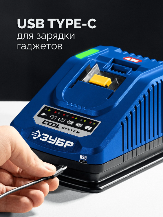 ЗУБР Turbo CHARGE, 20 В, 1 порт, 1 х 6 А, зарядное устройство для LMS АКБ, ПРОФЕССИОНАЛ (TC-20-1) купить в Кургане