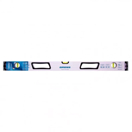 Уровень алюминиевый 800 мм усиленный рукоятки фрезерованный 3 глазка магнитный Gross 34371 купить в Кургане