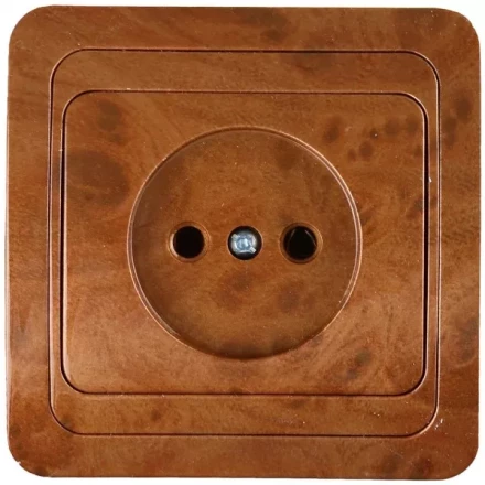 Розетка СВЕТОЗАР "ГАММА" без заземления, одинарная, цвет орех, 16А/~250В SV-54100-N купить в Кургане