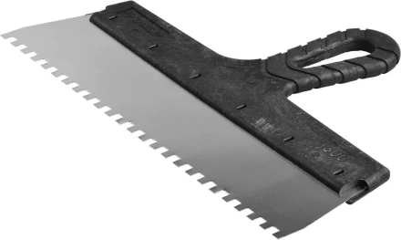 Шпатель ЗУБР "МАСТЕР" ФАСАДНЫЙ, нержавеющее полотно, 300мм, зуб 6х6мм 10078-30-06 купить в Кургане