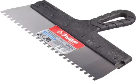 Шпатель ЗУБР "МАСТЕР" ФАСАДНЫЙ, нержавеющее полотно, 300мм, зуб 6х6мм 10078-30-06 купить в Кургане