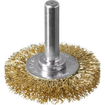 ЗУБР &quot;ПРОФЕССИОНАЛ&quot;. Щетка дисковая для дрели, витая латунированная стальная проволока 0,3мм, 38мм 3520-038_z02 купить в Кургане