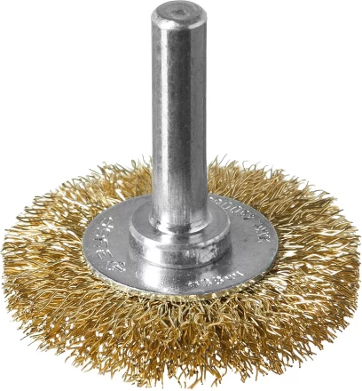 ЗУБР &quot;ПРОФЕССИОНАЛ&quot;. Щетка дисковая для дрели, витая латунированная стальная проволока 0,3мм, 38мм 3520-038_z02 купить в Кургане