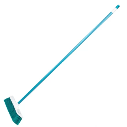 Щетка пластмассовая для подметания пола, 27 см, c черенком, 120 см, бирюзовая щетина, Home Palisad 935445 купить в Кургане