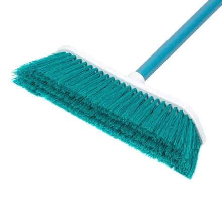 Щетка пластмассовая для подметания пола, 27 см, c черенком, 120 см, бирюзовая щетина, Home Palisad 935445 купить в Кургане