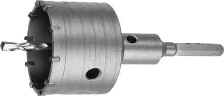 Коронка ЗУБР буровая, коническая посадка центрирующего сверла, шестигранный хвостовик, в сборе, 80мм 2917-80_z01 купить в Кургане