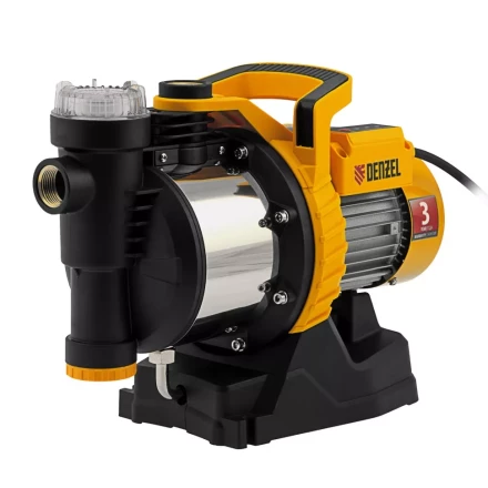 Садовый поверхностный насос Denzel 97305 GP1100SS, 1100 Вт, 4000 л/ч, подъем 45 м, пластик купить в Кургане