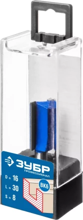 ЗУБР 16 x 30 мм, хвостовик 8 мм, фреза пазовая прямая, Профессионал (28753-16-30) купить в Кургане