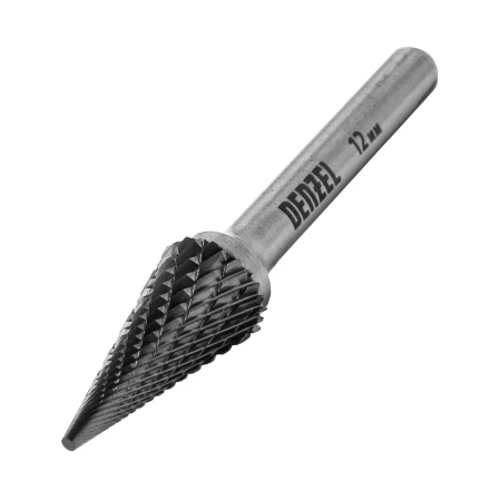 Борфреза по металлу твердосплавная, коническая, тип-M, 12 мм// Denzel 72077 купить в Кургане
