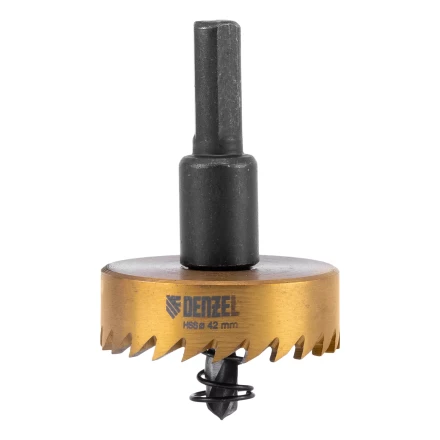 Коронка по металлу HSS, 42 мм, нитридтитановое покрытие Denzel 724114 купить в Кургане