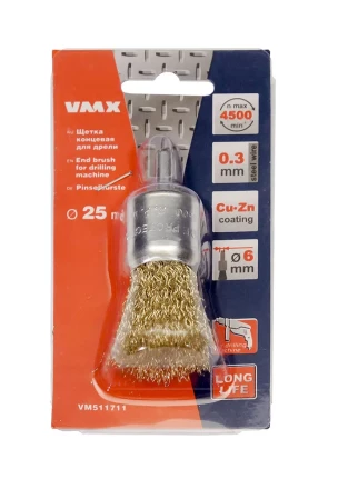 Щетка для дрели ф25 мм концевая VMX 511711 купить в Кургане