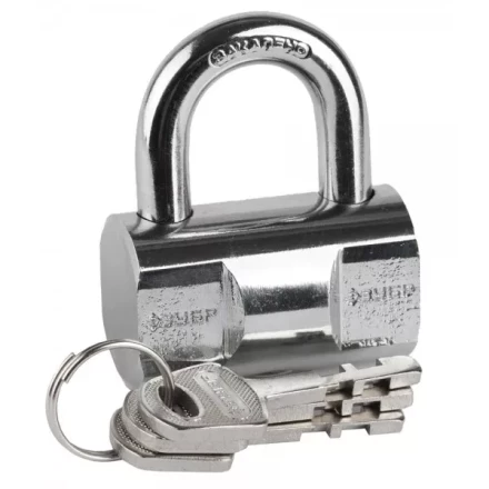 Замок ЗУБР "ЭКСПЕРТ" навесной, компактный стальной корпус, закаленная дужка, 50мм 37231-50 купить в Кургане