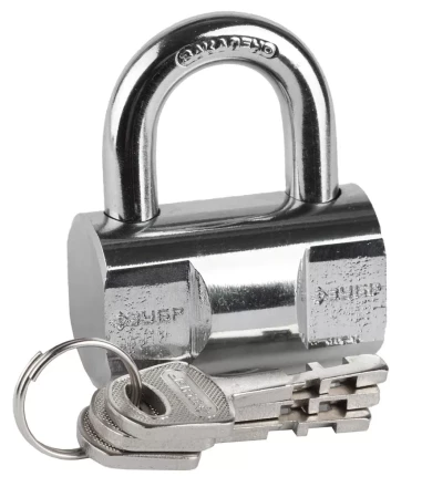 Замок ЗУБР "ЭКСПЕРТ" навесной, компактный стальной корпус, закаленная дужка, 50мм 37231-50 купить в Кургане