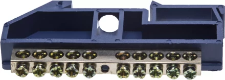 Шина СВЕТОЗАР нулевая на DIN-изоляторе, макс. ток 100А, 5,2мм, 10 полюсов 49807-10 купить в Кургане