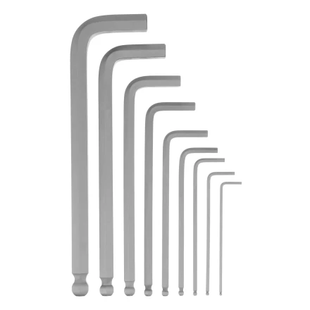 Набор ключей имбусовых Сибртех, HEX, 2-12 мм, CrV, 9 шт., удлиненные, с шаром, 123657 купить в Кургане