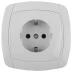 Розетка СВЕТОЗАР &quot;CITY LIGHT&quot; одинарная в сборе, с заземлением, цвет белый, 16А/~250В SV-54205-W купить в Кургане