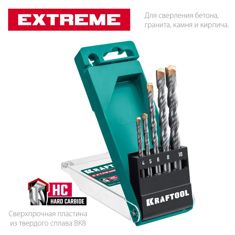 Наборы сверл по бетону EXTREME 29166-H5 купить в Кургане