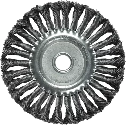Щетка для УШМ 125 мм, посадка 22,2 мм, плоская, крученая металлическая проволока  MATRIX 74632 купить в Кургане