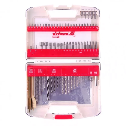 Набор сверл комбинированный по металлу 1-6 мм бетону 4-8 мм дереву 3-8 мм перки биты 44 шт адаптер головки 6 шт 75 предметов Pro Matrix 725675 купить в Кургане