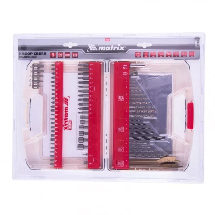 Набор сверл комбинированный по металлу 1-6 мм бетону 4-8 мм дереву 3-8 мм перки биты 44 шт адаптер головки 6 шт 75 предметов Pro Matrix 725675 купить в Кургане