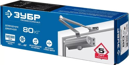 Доводчик дверной ЗУБР "ПРОФЕССИОНАЛ" для дверей массой до 40 кг цвет коричневый 37912-50 купить в Кургане