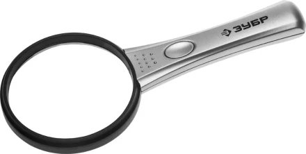 Лупа ЗУБР &quot;МАСТЕР&quot;, светодиодная подсветка, 3-х/5-х кратное увеличение, диаметр линзы 75мм 40541-75 купить в Кургане