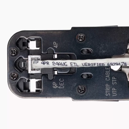 Кримпер многофункциональный КВТ JT-03T с 3 встроенными модулями для обжима RJ-45, RJ-12, RJ-11 (84493) купить в Кургане