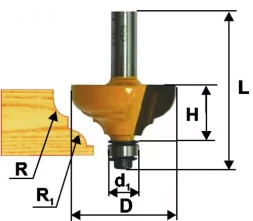 Фреза кром калевочная ф286х13мм R4мм хв 8мм 9252