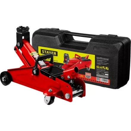 Домкрат гидравлический подкатной &quot;RED FORCE&quot;, 2т, 125-320мм, в кейсе, STAYER 43152-2-K 43152-2-K купить в Кургане