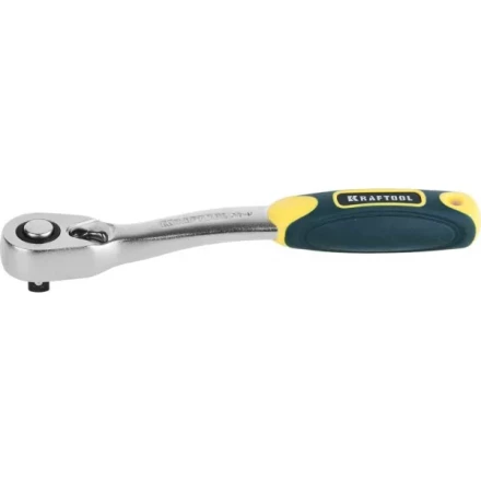 Трещотка для торцовых головок KRAFTOOL "PRO", Сr-V сталь, 72 зубца, изогнутая, 1/4" 27795-1/4_z02 купить в Кургане