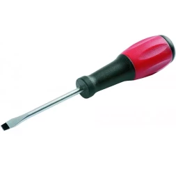 Отвертка ЗУБР "МАСТЕР", хром-ванадиевая сталь, эргономичная двухкомпонентная рукоятка, SL 5,0х100мм 25231-05-10