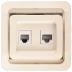 Розетка СВЕТОЗАР &quot;ГАММА&quot; комбинированная, телефонная + компьютерная, цвет бежевый SV-54119-B купить в Кургане