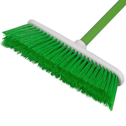 Щетка пластмассовая для подметания пола, 27 см, c черенком, 120 см, салатовая щетина, Home Palisad 935455 купить в Кургане