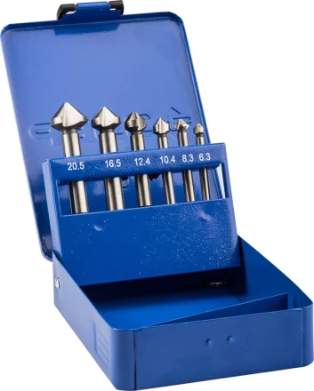 Набор ЗУБР Зенкеры &quot;ЭКСПЕРТ&quot; конусные с 3-я реж. кромками, сталь P6M5, для раззенковки М3, М4, М5, М6, М8, М10 29730-H6 купить в Кургане
