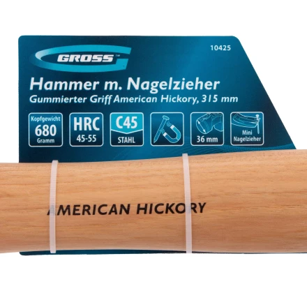 Молоток-гвоздодер, 680 г Gross 10425, угол 75, магнит, обрезиненная рукоятка AMERICAN HICKORY купить в Кургане