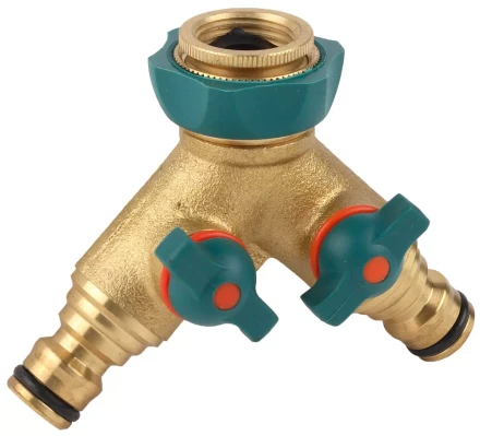 Распределитель RACO &quot;Profi-Plus&quot; двухканальный, латунный с покрытием TPR, 1/2&quot; х 3/4&quot; 4244-55132B купить в Кургане