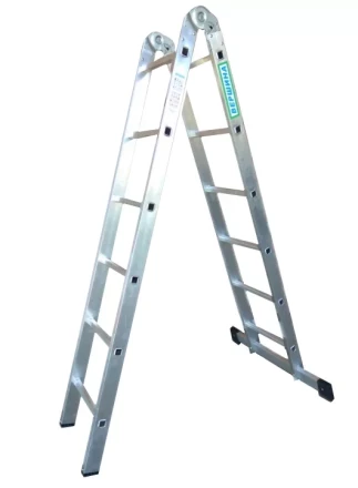Лестница 2-х секционная алюминиевая шарнирная 2*6 1013315 купить в Кургане
