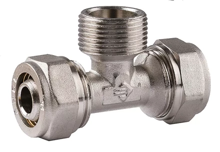 Тройник ЗУБР с наружной резьбой, цанга-штуцер, 1/2&quot;х16х2,0 мм, никель 51404-16-1/2 купить в Кургане