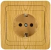 Розетка СВЕТОЗАР &quot;ГАММА&quot; с заземлением, одинарная, цвет ольха, 16А/~250В SV-54105-A купить в Кургане