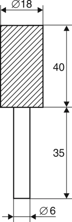 Шарошка абразивная Цилиндр 18х40х6 мм 21653 купить в Кургане