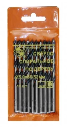 Сверло для дерева 5 мм спиральное 19125 купить в Кургане