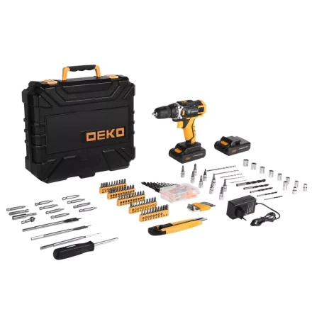Дрель аккумуляторная DEKO DKCD20FU-Li, 063-4179 + набор 193 аксессуара купить в Кургане