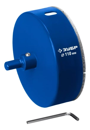 ЗУБР АГК d 110 мм (центр. сверло, трехгр. хвост, Р60), Алмазная коронка, Профессионал (29850-110) купить в Кургане