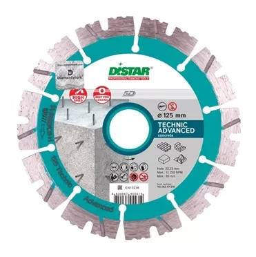 Диск алмазный сегментный по армированному бетону Technic Advanced 125 мм DiStar купить в Кургане
