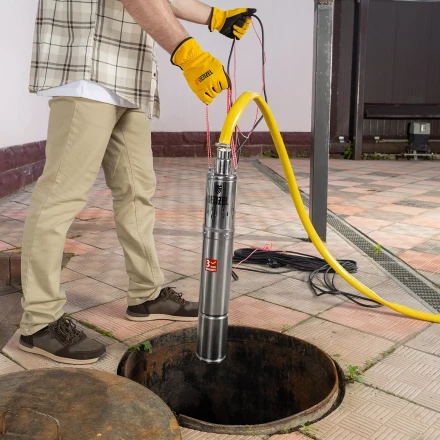 Скважинный насос Denzel DWS-3,5-100, винтовой, диаметр 3,5&quot;, 800 Вт, 1700 л/ч, напор 100 м 97251 купить в Кургане