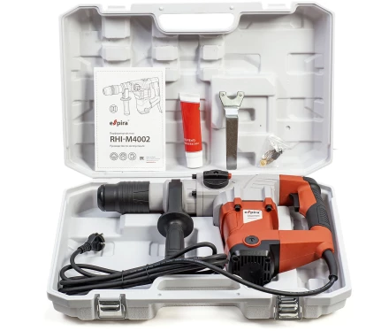 Перфоратор ESPIRA RHI-M4002 (sds max 220 – 240В/50 Гц, мощность 1500 Вт, эн.удара 10 Дж, вес 7.2 кг, кейс), 400551 купить в Кургане