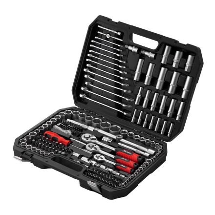 Набор инструментов, 1/2&quot;, 3/8&quot;, 1/4&quot;, пластиковый кейс 215 предм.// MTX 13589 купить в Кургане