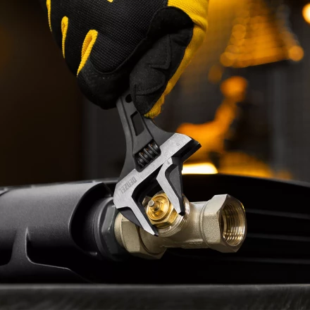 Ключ разводной Denzel, 200 мм, CrV, кованый, 15748 купить в Кургане