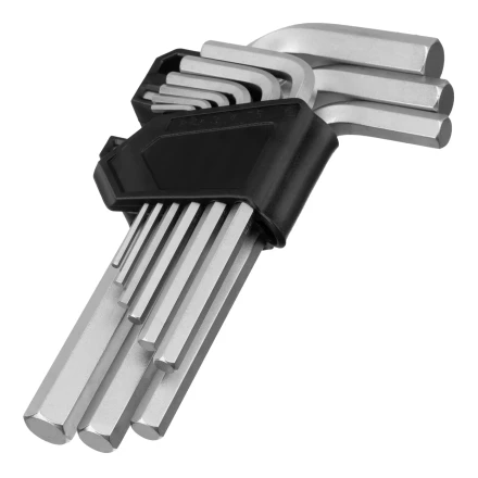 Набор ключей имбусовых, HEX, 2-12 мм, CrV, 9 шт. Сибртех 123677 купить в Кургане